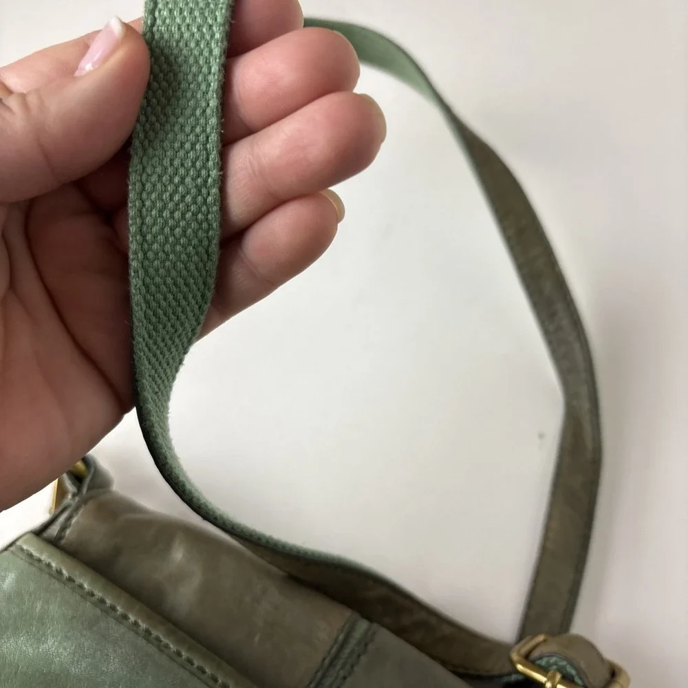 Vintage FOSSIL Y2K Crossbody Strap Leather Turn Lock Flap Bag Purse Handbag - Picture 14 of 16